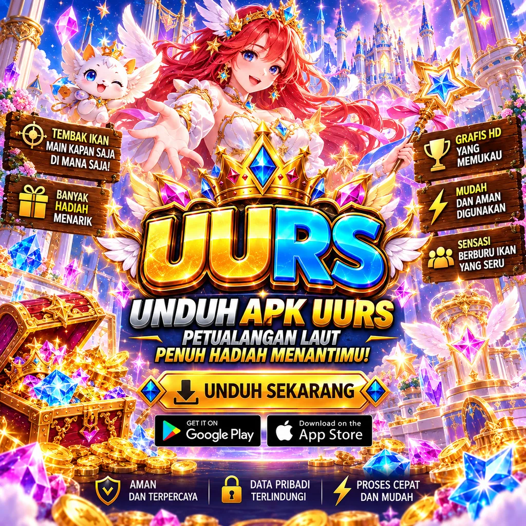 UURS APK dengan tema Starlight Princess, putri fantasi, kristal warna-warni dan tombol unduh.