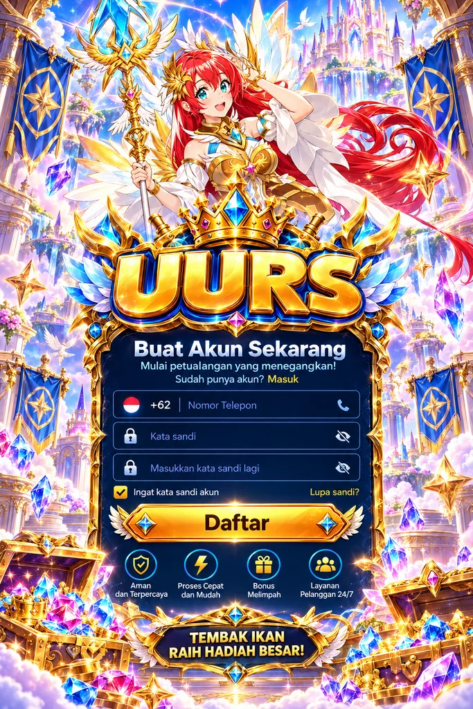 UURS Daftar dengan tema Starlight Princess, putri fantasi, kristal bintang dan formulir pendaftaran akun.